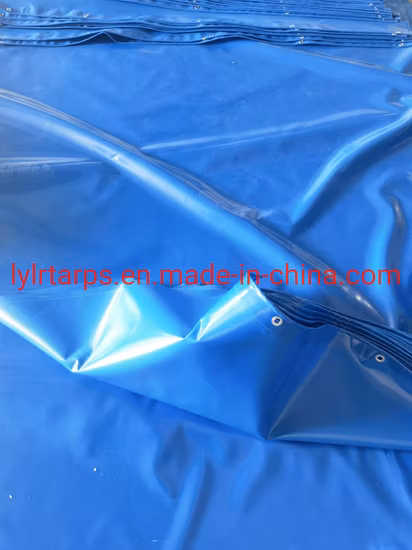트럭 커버용 기성품 파란색 PVC 타포린
