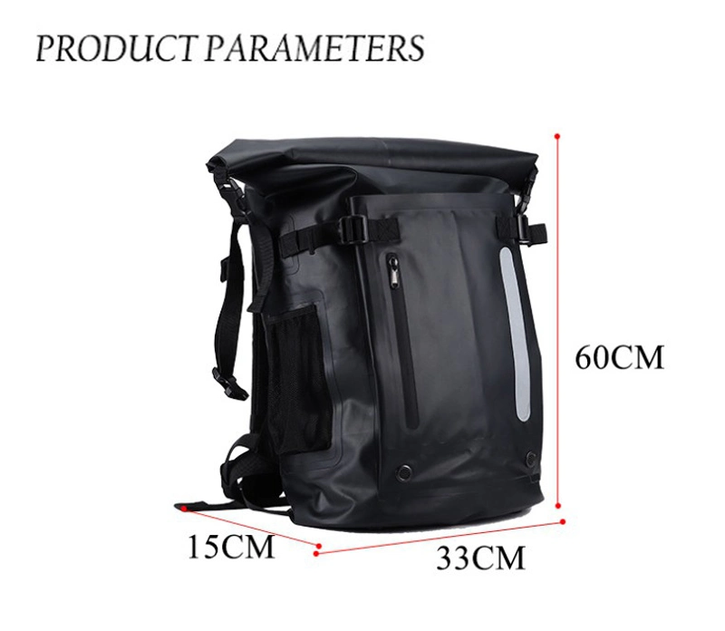 Promotional 30L PVC Tarpaulin Surfing Swimming Free Diving Frog Shoes Folding Fin Dry Bag Flipper Waterproof Backpack