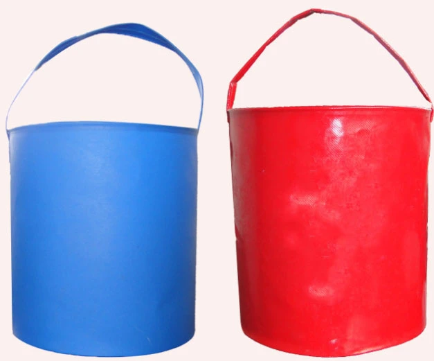 Foldable PVC Tarpaulin Water Bucket with Handle Collapsible Fishing Bucket Camping Tank